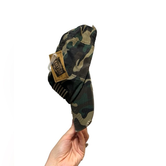 NWT Kbethos green and Tan Camo American Flag Cap - Picture 3 of 4